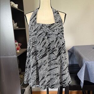 Tropical Escape Women’s Size 12 Neck Tied One Piece Bathing Suit with Skirt